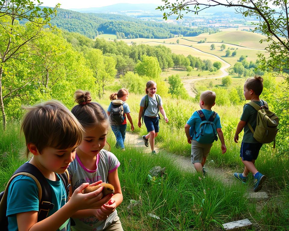 Kinder bei Outdoor-Aktivitäten in der Natur